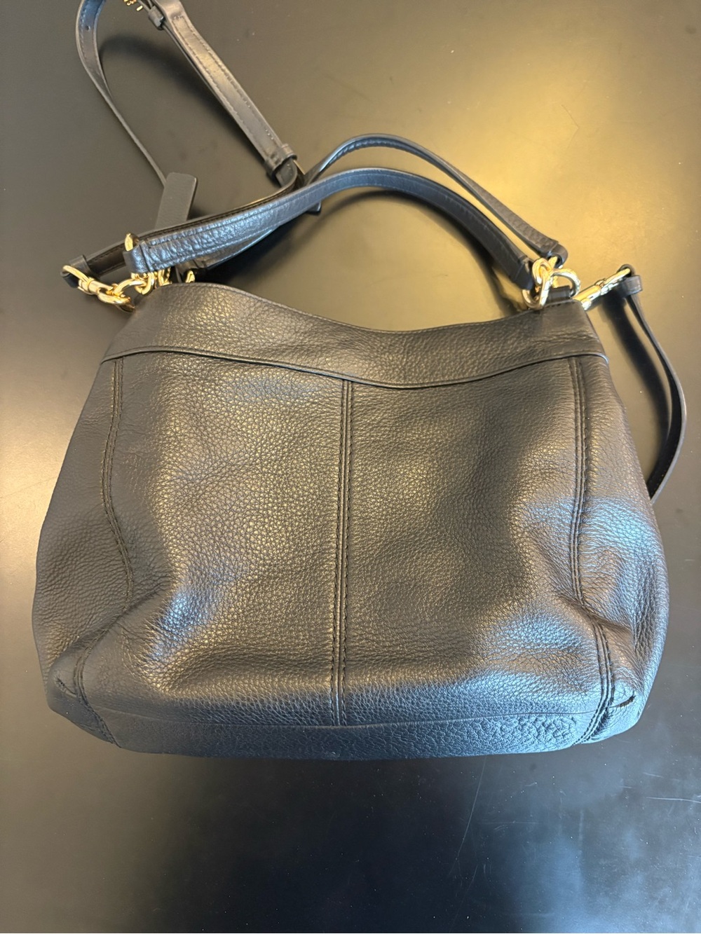 Coach Black Pebbled Leather Convertible Satchel Shoulder Crossbody Bag - Picture 5 of 16